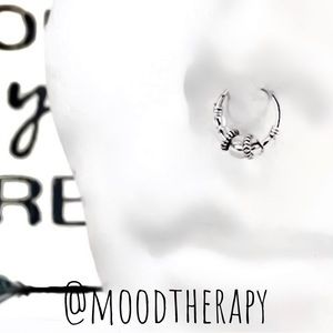 18G 925 Sterling Silver Bohemian Ethnic Style Septum Ring or Daith Hoop Earring